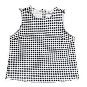 RD Style Black and White Gingham Raw Edge Sleeveless Top Size Small NWOT